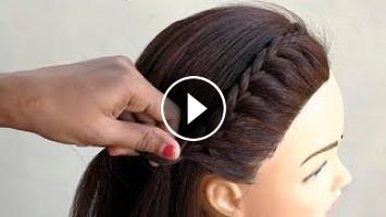 French Braid Updo Hairstyles | Beautiful Hair Style Girl Easy | Party Wear  Hairstyle With Saree